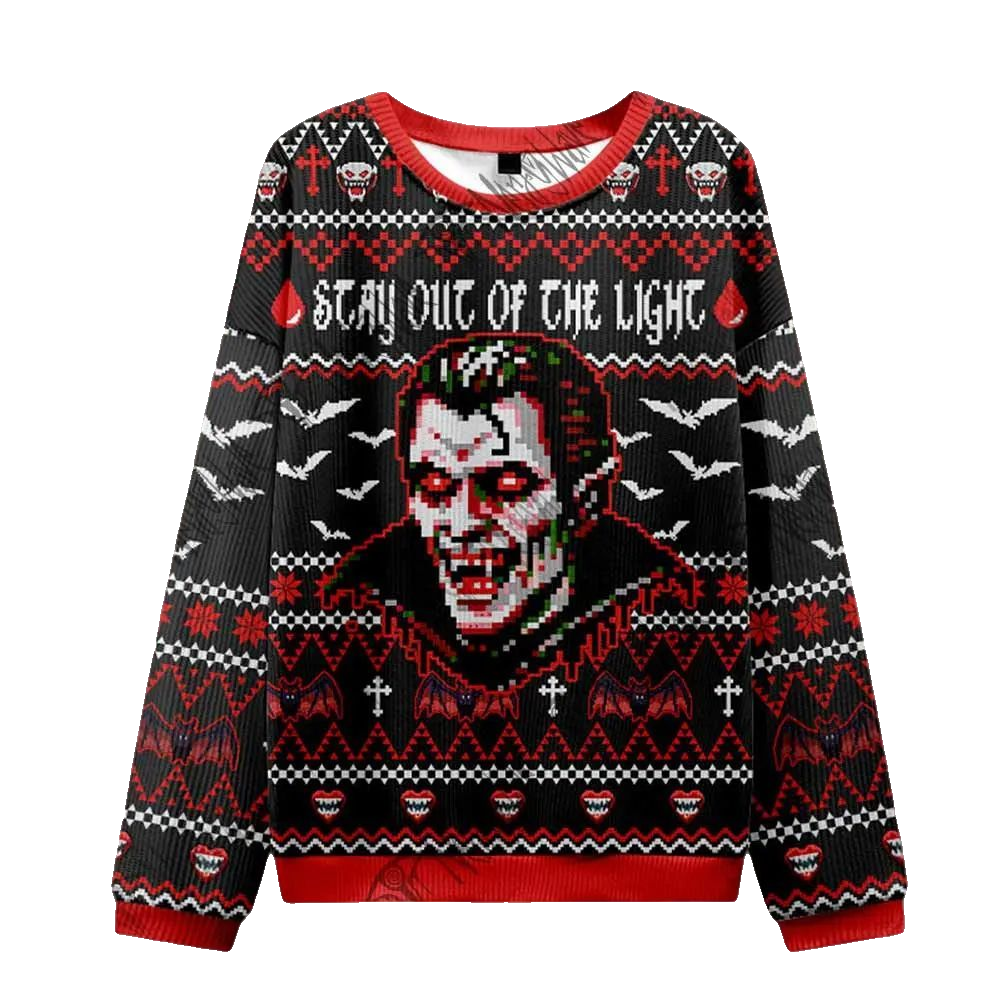 Stay Out Of The Light Blood Ugly Sweater 2026 Christmas - Moonbestprint