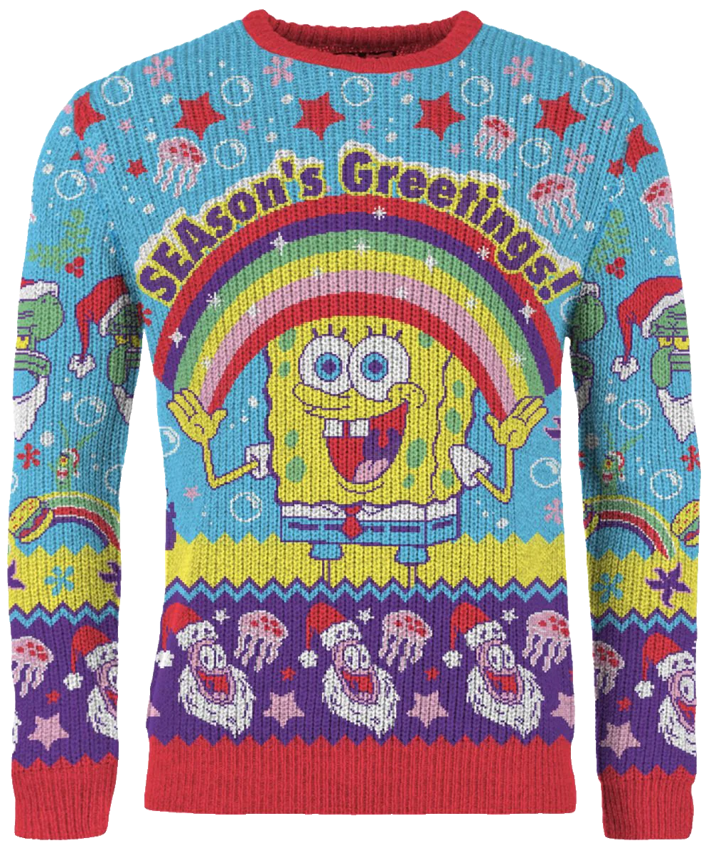 SpongeBob SquarePants SEAson's Greetings Ugly Christmas Sweater – Moonbestprint