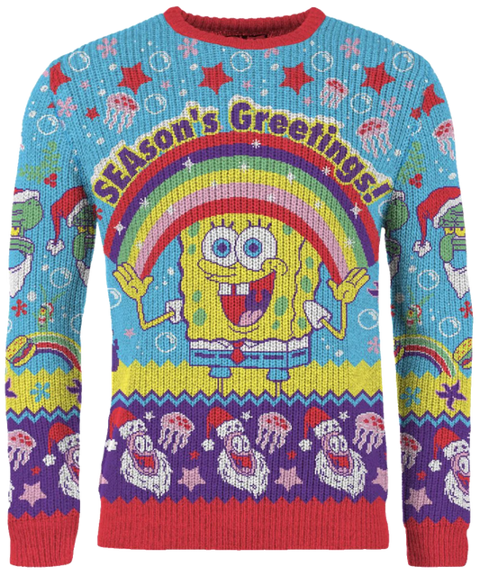 SpongeBob SquarePants SEAson's Greetings Ugly Christmas Sweater – Moonbestprint