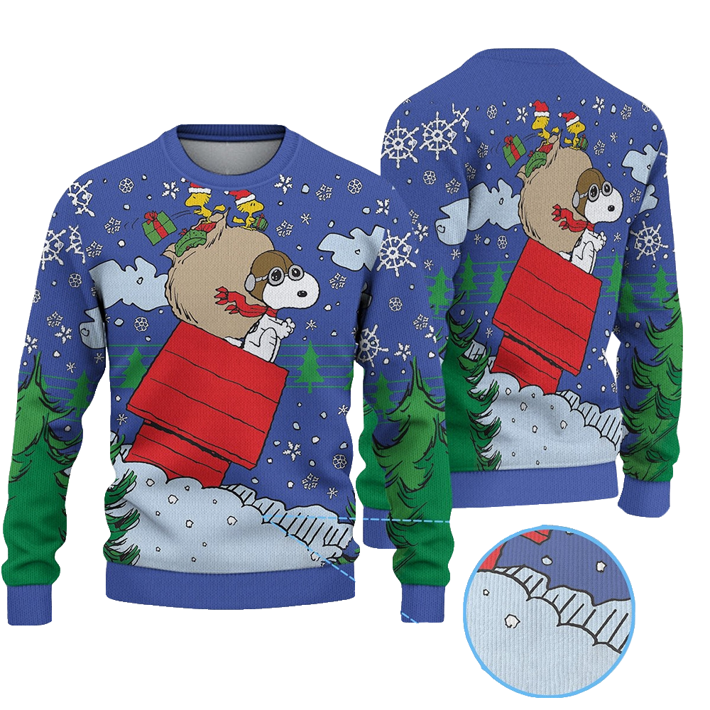 Snoopy Woodstock In Red Baron Gear Ugly Christmas Sweater 2025 – Moonbestprint