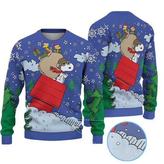 Snoopy Woodstock In Red Baron Gear Ugly Christmas Sweater 2025 – Moonbestprint