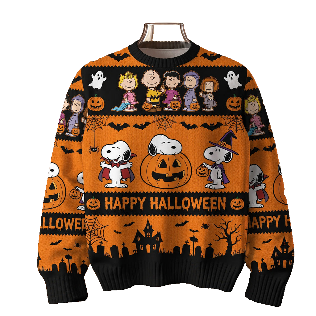 Snoopy Peanuts Happy Halloween Pumpkin Witch Knit Ugly Sweater – Moonbestprint