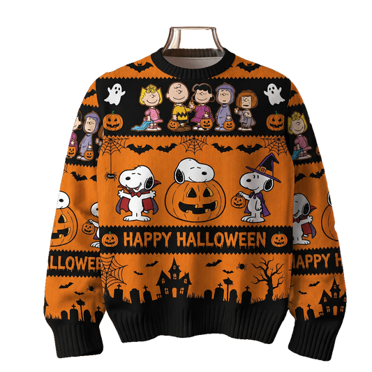 Snoopy Peanuts Happy Halloween Pumpkin Witch Knit Ugly Sweater – Moonbestprint