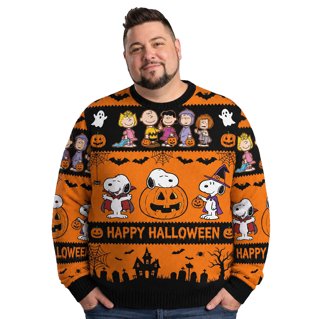 Snoopy Peanuts Happy Halloween Pumpkin Witch Knit Ugly Sweater – Moonbestprint