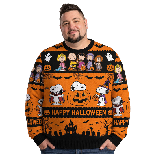 Snoopy Peanuts Happy Halloween Pumpkin Witch Knit Ugly Sweater – Moonbestprint