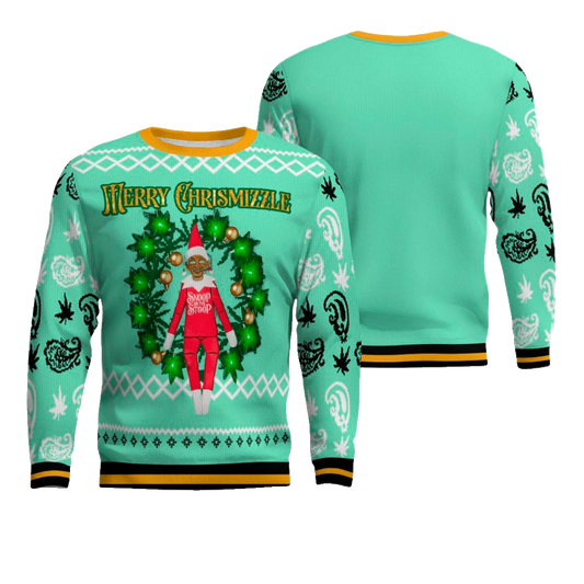 Snoop on the Stoop Merry Chrismizzle Christmas Sweater Seafoam Green – Moonbestprint