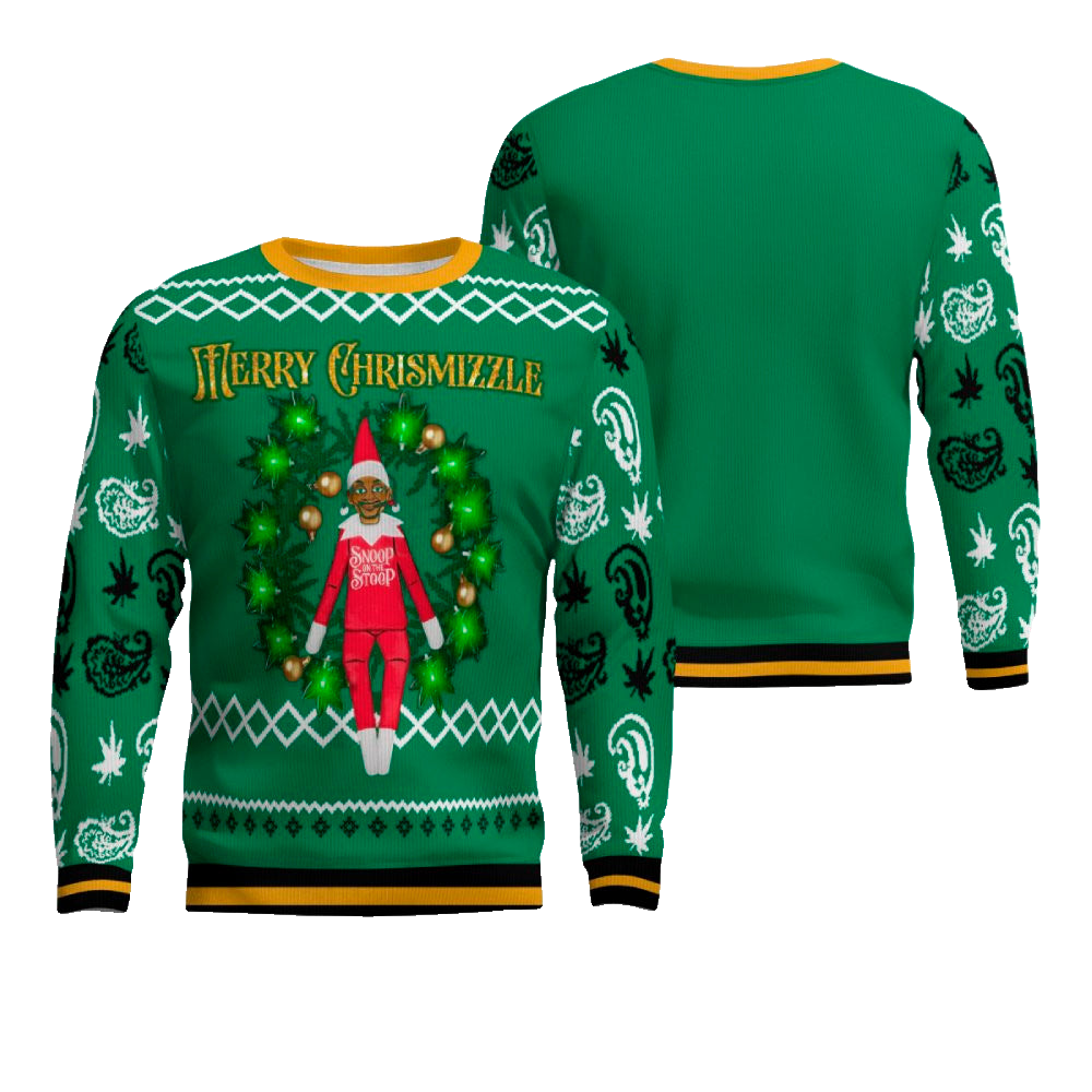 Snoop on the Stoop Merry Chrismizzle Christmas Sweater Green – Moonbestprint