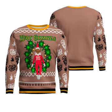 Snoop on the Stoop Merry Chrismizzle Christmas Sweater Mocha Mousse – Moonbestprint
