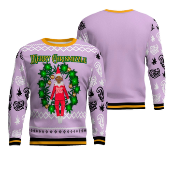 Snoop on the Stoop Merry Chrismizzle Christmas Sweater Dreamy Lavender – Moonbestprint
