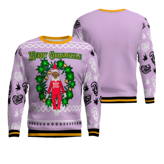 Snoop on the Stoop Merry Chrismizzle Christmas Sweater Dreamy Lavender – Moonbestprint