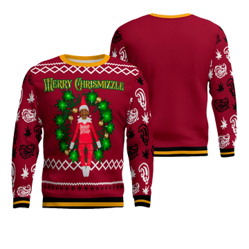 Snoop on the Stoop Merry Chrismizzle Christmas Sweater Burgundy – Moonbestprint