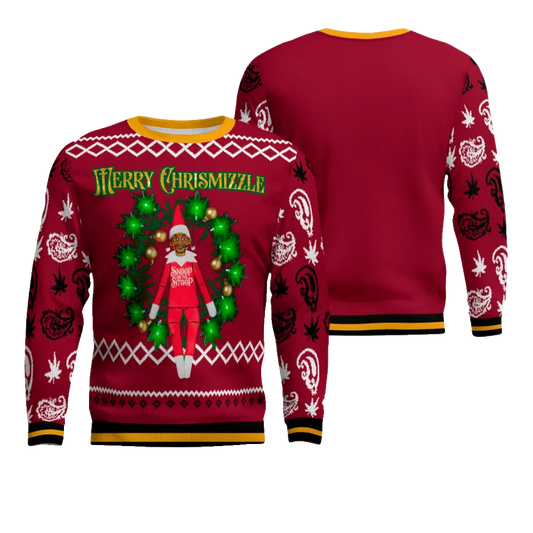Snoop on the Stoop Merry Chrismizzle Christmas Sweater Burgundy – Moonbestprint