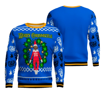Snoop on the Stoop Merry Chrismizzle Christmas Sweater Blue – Moonbestprint