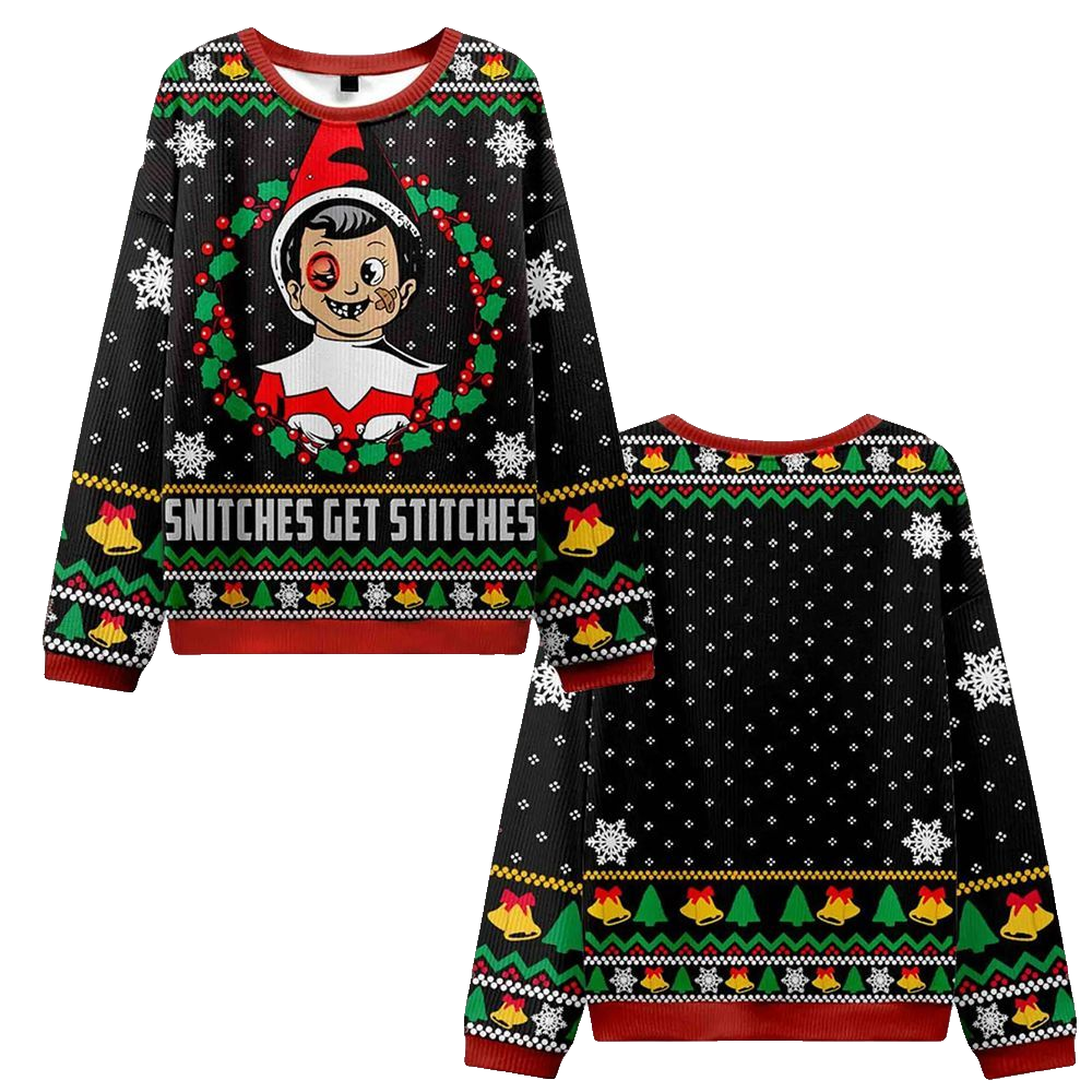 Snitches Get Stitches Vintage Ugly Sweater 2026 Christmas - Moonbestprint