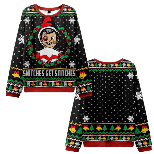 Snitches Get Stitches Vintage Ugly Sweater 2026 Christmas - Moonbestprint