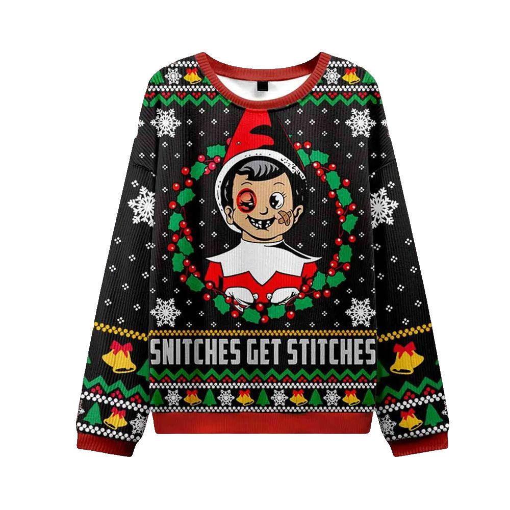 Snitches Get Stitches Vintage Ugly Sweater 2026 Christmas - Moonbestprint