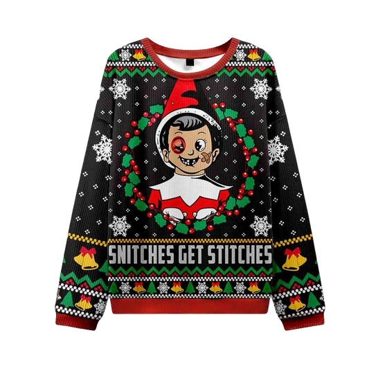 Snitches Get Stitches Vintage Ugly Sweater 2026 Christmas - Moonbestprint