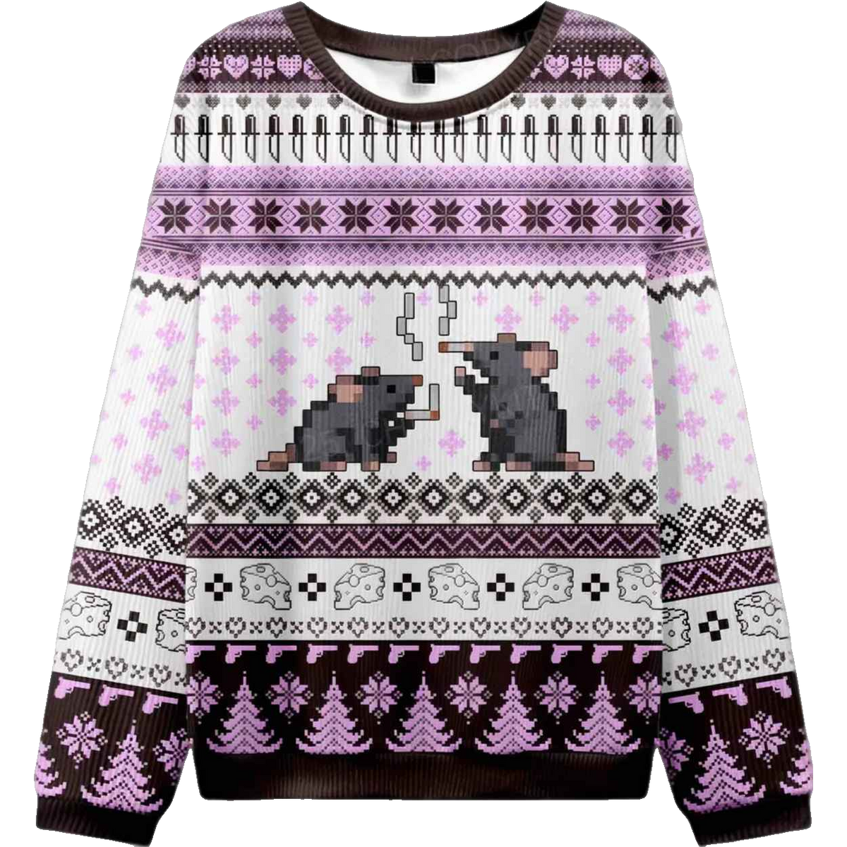 Smoking Rats Y2K Ugly Christmas Sweater – Moonbestprint