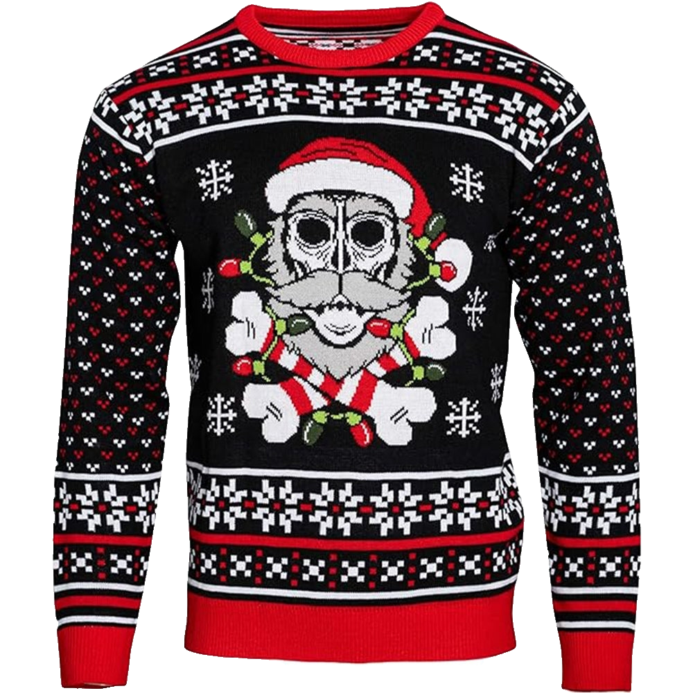 Skull Print Crew Neck Ugly Christmas Sweatshirt - Moonbestprint