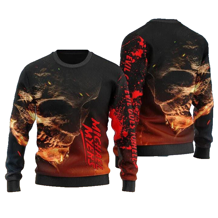 Skull Michael Myers Sweater Halloween Ugly Sweater – Moonbestprint