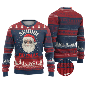 Skibidi Rizzmas Rizz Santa Claus Retro Funny Ugly Christmas Sweater – Moonbestprint