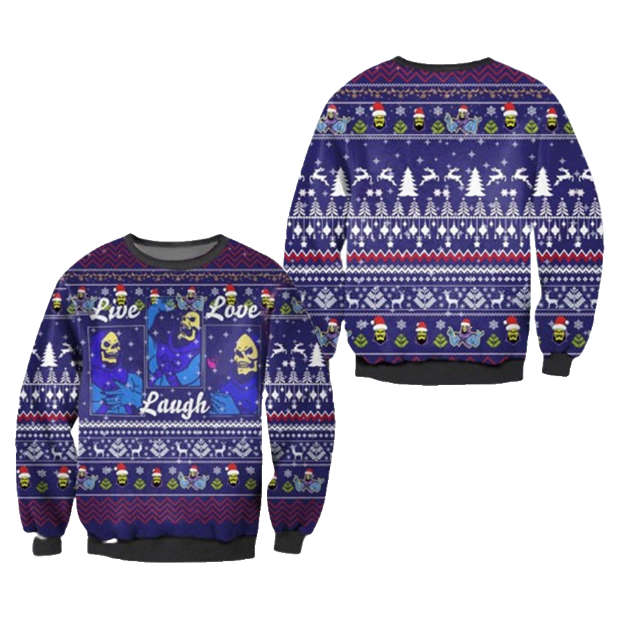 Skeletor Live Laugh Love Masters Of The Universe Ugly Christmas Sweater – Moonbestprint