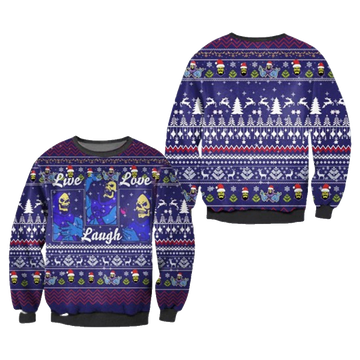 Skeletor Live Laugh Love Masters Of The Universe Ugly Christmas Sweater – Moonbestprint