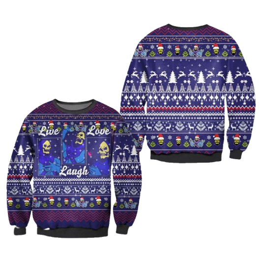 Skeletor Live Laugh Love Masters Of The Universe Ugly Christmas Sweater – Moonbestprint