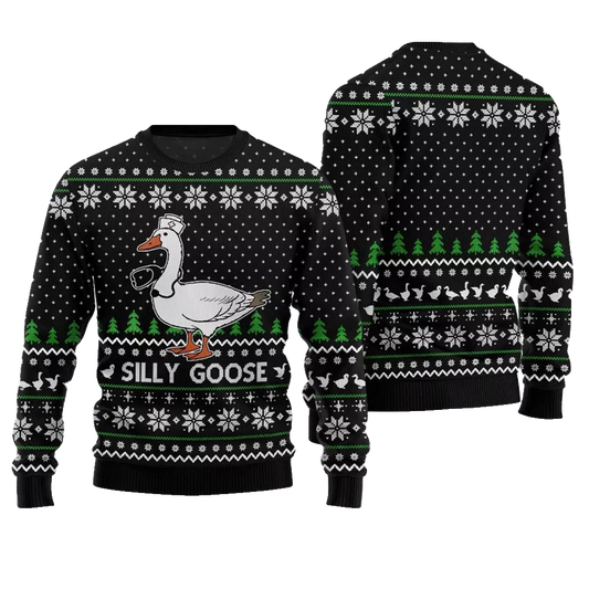 Silly Goose Nurse Ugly Christmas Sweater - Moonbestprint