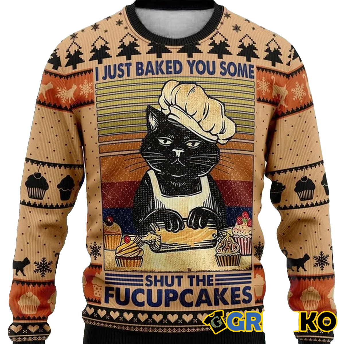 Shut The Fucupcakes Christmas Ugly Christmas Sweater - Moonbestprint