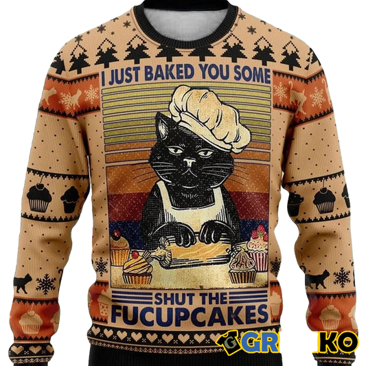 Shut The Fucupcakes Christmas Ugly Christmas Sweater - Moonbestprint