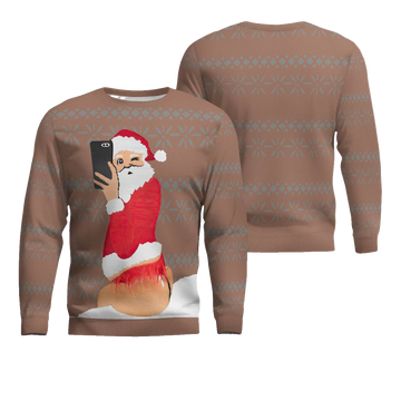 Selfie Santa Ass Ugly Christmas Sweater Mocha Mousse – Moonbestprint