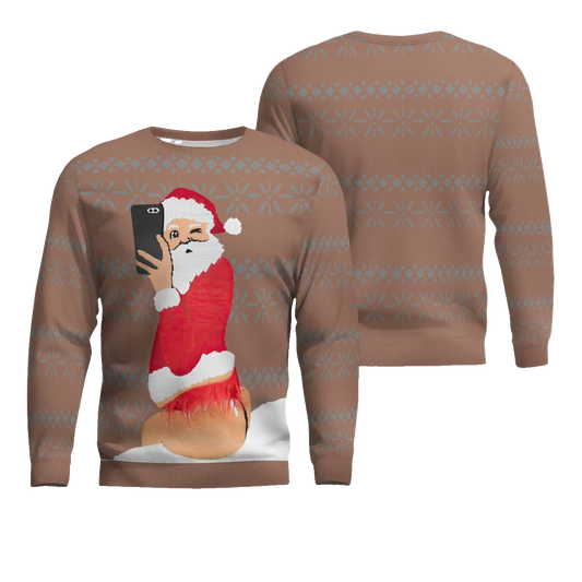 Selfie Santa Ass Ugly Christmas Sweater Mocha Mousse – Moonbestprint