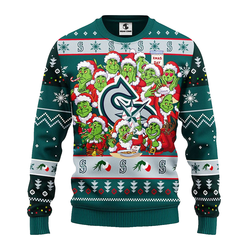 Seattle Mariners 12 Grinch Ugly Christmas Sweater – Moonbestprint