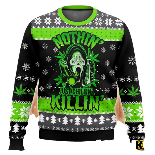 Scream Just Chilling Ugly Sweater - Moonbestprint