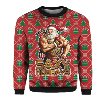 Saxy Holidays Ugly Christmas Sweater - Moonbestprint