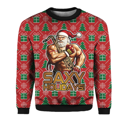 Saxy Holidays Ugly Christmas Sweater - Moonbestprint
