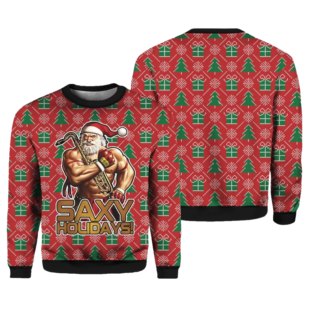 Saxy Holidays Ugly Christmas Sweater - Moonbestprint