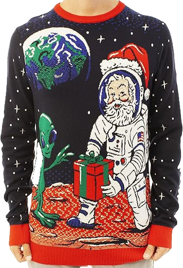 Santa Space Gift for Alien SpaceXmas Ugly Christmas Sweater – Moonbestprint