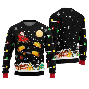 Santa Taco Sleigh Ugly Sweater Christmas 2026 - Moonbestprint