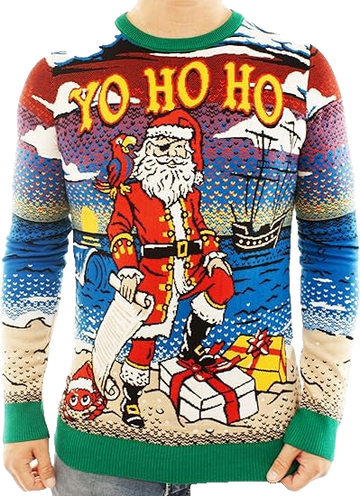 Santa Pirates Yo Ho Ho Christmas Ugly Christmas Sweater – Moonbestprint