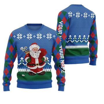 Santa Playing Golf Ugly Sweater 2026 Christmas - Moonbestprint
