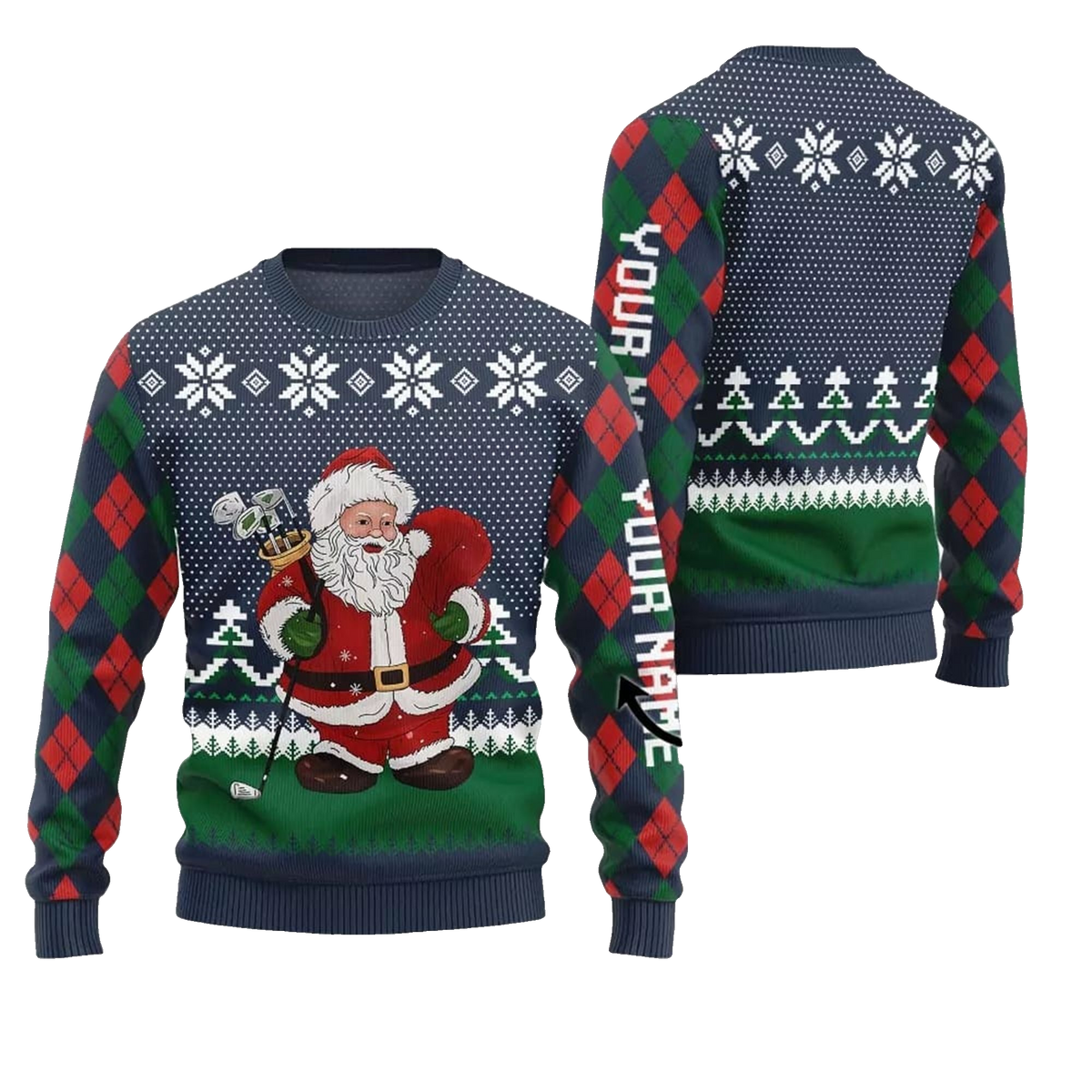 Santa Playing Golf Ugly Sweater 2026 Christmas - Moonbestprint