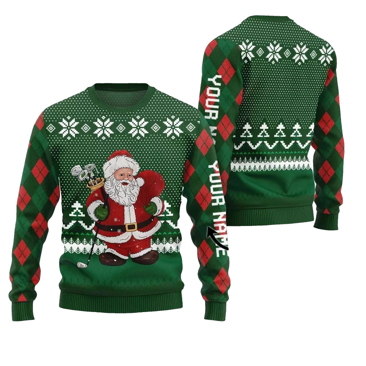 Santa Playing Golf Ugly Sweater 2026 Christmas - Moonbestprint