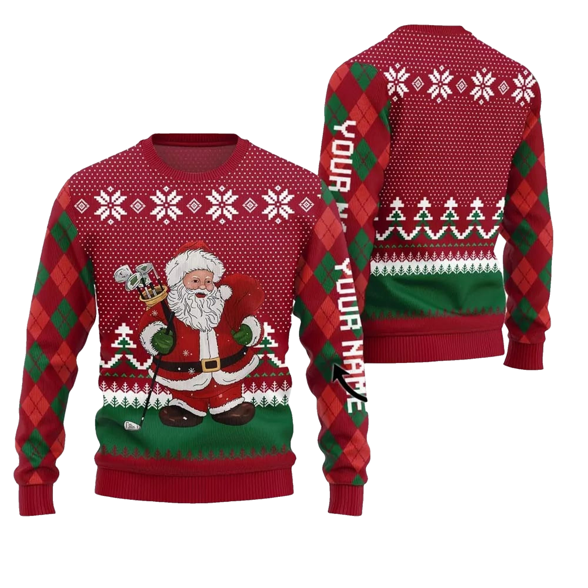 Santa Playing Golf Ugly Sweater 2026 Christmas - Moonbestprint