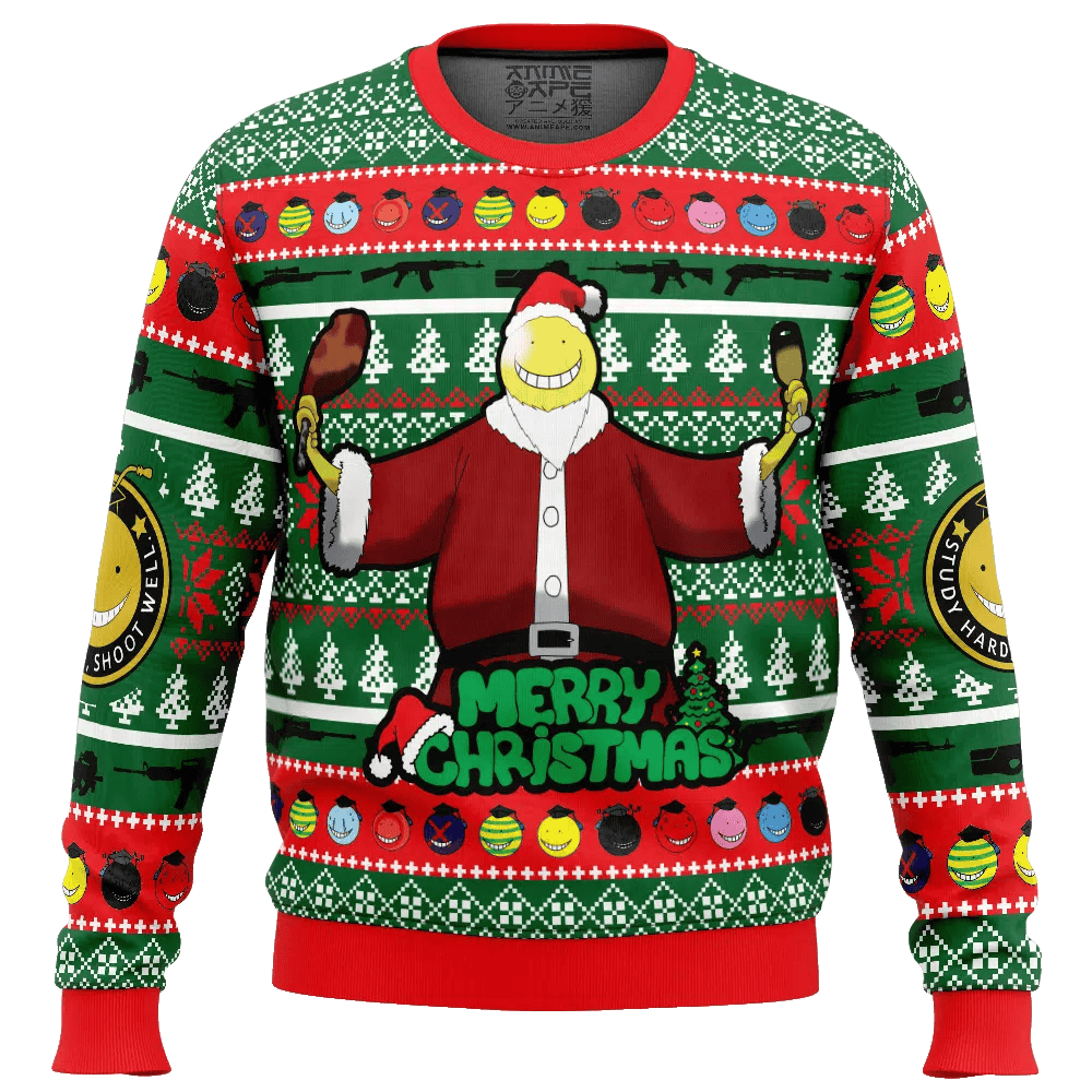 Santa Koro-Sensei Assassination Classroom Ugly Christmas Sweater – Moonbestprint