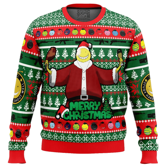 Santa Koro-Sensei Assassination Classroom Ugly Christmas Sweater – Moonbestprint