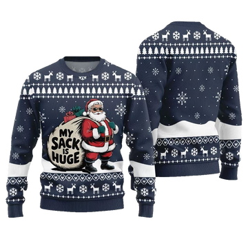 Santa My Sack Is Huge Ugly Sweater Christmas 2026 - Moonbestprint