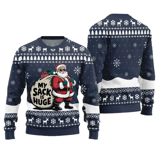 Santa My Sack Is Huge Ugly Sweater Christmas 2026 - Moonbestprint