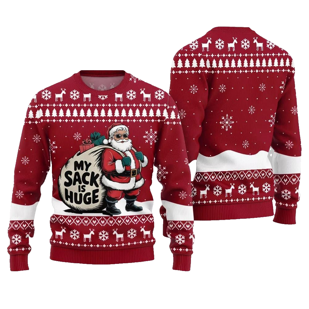 Santa My Sack Is Huge Ugly Sweater Christmas 2026 - Moonbestprint